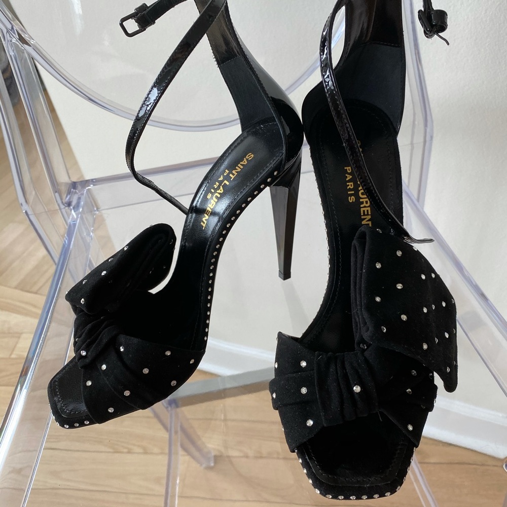YSL never worn studded velvet heels size 37